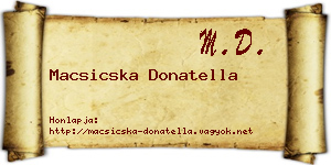 Macsicska Donatella névjegykártya